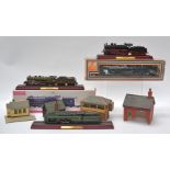 Hornby and Lima 00 Gauge Locomotives various card and wood buildings and Atlas Static Models, Hornby