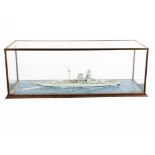 A I:600 Scale Waterline Model of HMS Warspite Under Steam, a fine quality model constructed and