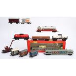 Tri-ang and other makers 00 Gauge unboxed Goods Rolling Stock, including red ICE bogie Tank