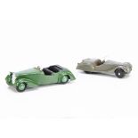 38 Series Dinky Toy Cars, 38a Frazer Nash BMW Sports, dark grey body, brown seats, 38d Alvis