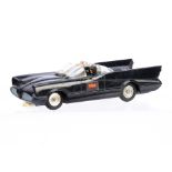 A Tri-ang Spot-On Magicars Batman's Batmobile, black plastic body, clear windscreen, Batman and