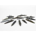 Bassett-Lowke Naval Waterline Models 1/1200 Scale, all with Bassett-Lowke paper labels includes