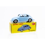 A Dinky Toys 181 Volkswagen Saloon, light blue body, matt black base, spun hubs, M tyres, in