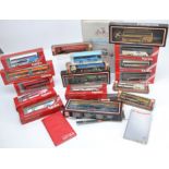 HO/1/87 Scale Plastic Models, a boxed/packaged group of modern vehicles including coaches/buses by