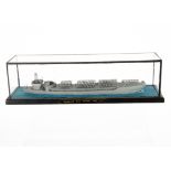 1/192 Scale Waterline Model in Glass Case, a model of a Combined Opps Rocket Ship, with Bassett