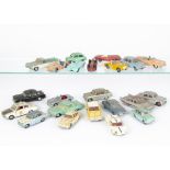 Playworn Dinky Toy Cars, including 114 Triumph Spitfire, 148 Ford Fairlane, 142 Jaguar Mark X, 192