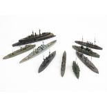 Bassett-Lowke Naval Waterline Models 1/1200 Scale, all with Bassett-Lowke paper labels includes,