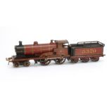 A Bassett-Lowke O Gauge clockwork 'George the Fifth' 4-4-0 Locomotive and Tender, in lithographed