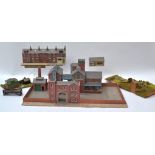 00 Gauge card built large Factory and shops houses and Allotments, very well constructed Factory
