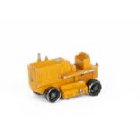 Early Moko Lesney Mechanical Heavy Tractor, orange body, black wheels, clockwork motor, F, lacks