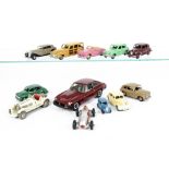 Dinky Toy Cars, including 40a Riley Saloon, 40g Morris Oxford, 40d Austin Devon, 40e Standard