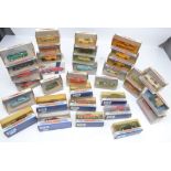 Matchbox Dinky, a boxed collection of vintage private and commercial models including a Triumph