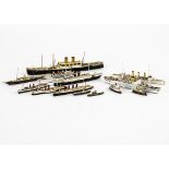 1/1250 Scale White Metal Merchant Ship Models, various examples including Bogotaya, Africa by Carat,