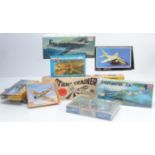 Aircraft Kits, a boxed group of WWII and later models 1:72 scale including Hasegawa 00008