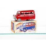 A Morestone Series Bedford Dormobile, red body, bare metal wheels and baseplate, issued 1954-56,