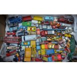 Collection of Play worn Die-cast by various makers, including Dinky Train, Fire Engine, VW Beetle