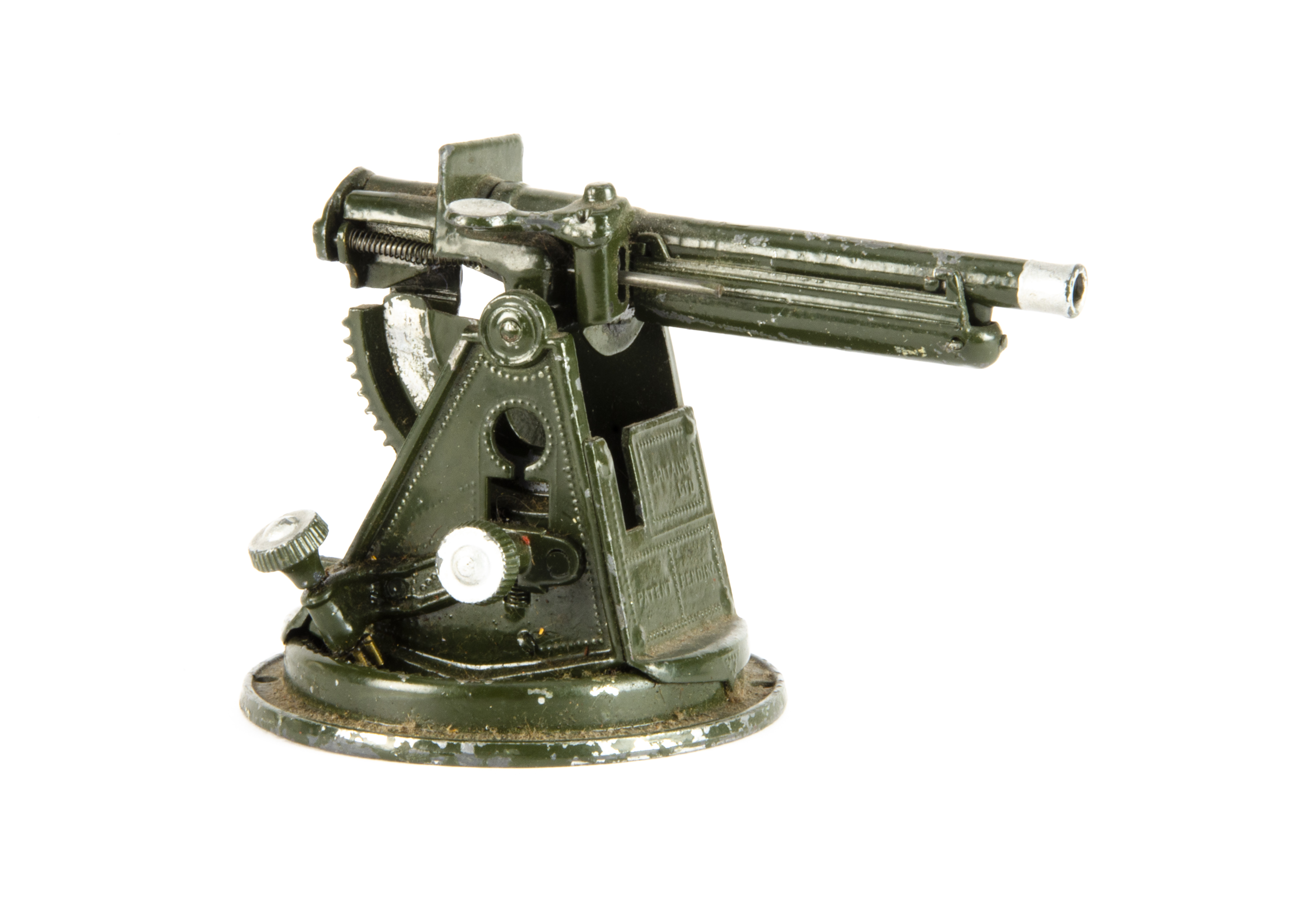 Britains loose 4.5 inch Anti-Aircraft Gun from set 1522, elevation and traverse working, though