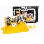 Vintage Star Wars Palitoy Cantina Playset, with all card pieces, battle action play base and two