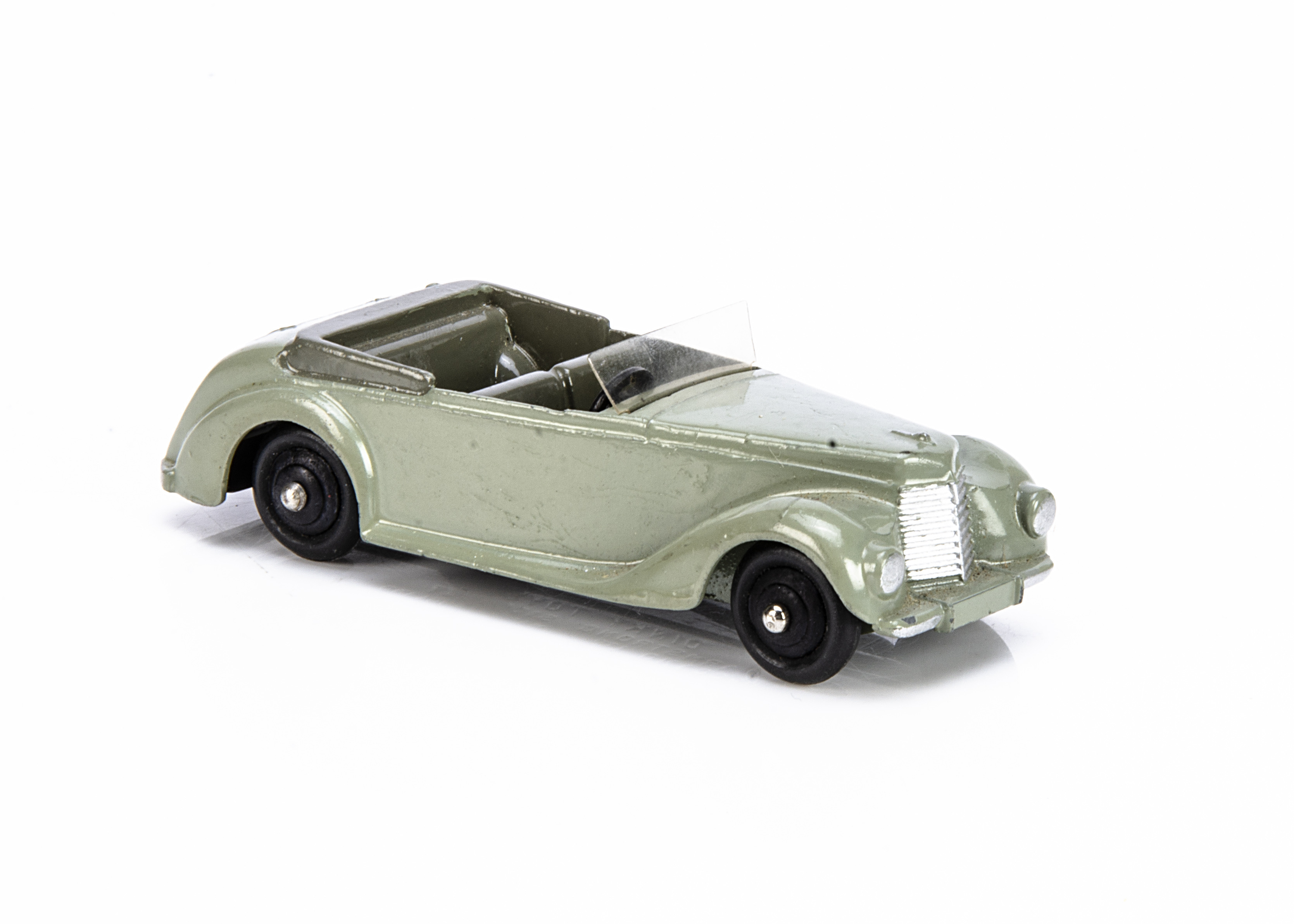 A Dinky Toys 38e Armstrong Siddeley Coupe, unusual example with light grey body, dark grey seats,