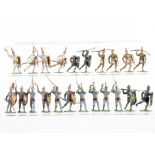 Heyde 52mm (size 2) fighting Medieval foot figures comprising of silver knights (4), gold (4, 1