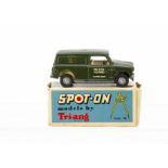 A Tri-ang Spot-On 210/2 Morris Mini Van 'PO Telephones', olive green body, off-white interior,