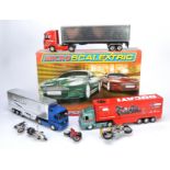 Micro Scalextric and New Ray Vehicles, Micro Scalextric Aston Martin DBS Set comprising two cars,