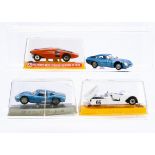 Politoys, M23 Stratos Bertone HF1600, M18 Chaparral 2J, M534 Ford Lola GT, in original cases, with