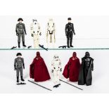 Vintage Star Wars Imperial Action Figures, Darth Vader, Stormtrooper (2), Death Squad Commander (2),