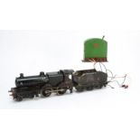 An incomplete Bassett-Lowke O Gauge electric '2P' class 4-4-0 Locomotive and Tender, in LMS lined