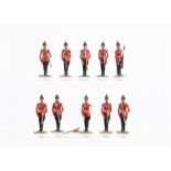 Britains rare Line Infantry at Present with tan bases from set 1477 large Coronation Display Set,