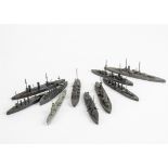 Bassett-Lowke Naval Waterline Models 1/1200 Scale, all with Bassett-Lowke paper labels, includes,