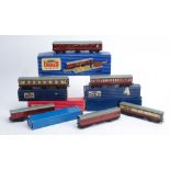 Hornby-Dublo 00 Gauge 3-Rail Tinplate Coaches, TPO Mail Set, (2, both boxed, one without apparatus),