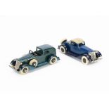 Pre-War Tootsietoy Grahams, 0514 Graham Convertible Coupe, dark blue body, tan roof, darker blue