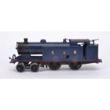 A repainted Leeds (LMC) O Gauge clockwork Caledonian 4-4-0 Tank Locomotive, in re-sprayed and