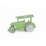 Early Lesney Large Scale Diecast Road Roller, green body, bare metal wheels, without flywheel or