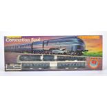 Hornby 00 Gauge R836 Coronation Scot Train Set, comprising LMS blue Coronation Class 6220 '