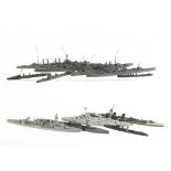 Bassett-Lowke Naval Waterline Models 1/1200 Scale, the majority with Bassett-Lowke paper labels