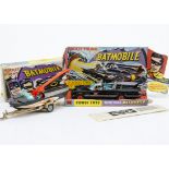 A Corgi Toys 267 Batman's Batmobile, gloss black body, 'Bat' logo hubs, Batman & Robin figures, in