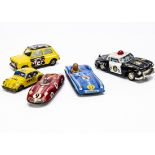 1950s-60s Japanese Tinplate Cars, Daiya tinplate and plastic Rally Monte Carlo Mini Cooper, friction