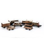 Finescale O Gauge Wooden SR Freight Stock and Brake Vans, possibly from kits, comprising three