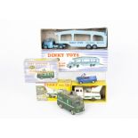 Dinky Toys 982 Pullmore Car Transporter, 968 BBC TV Roving Eye Vehicles, 434 Bedford TK Crash Truck,