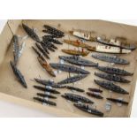 Vintage Cast Lead Waterline Naval Models, all unboxed and unmarked small scale models First World