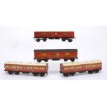 Leeds (LMC) O Gauge North Eastern Railway Coaches, with lithographed paper sides on wooden bodies,