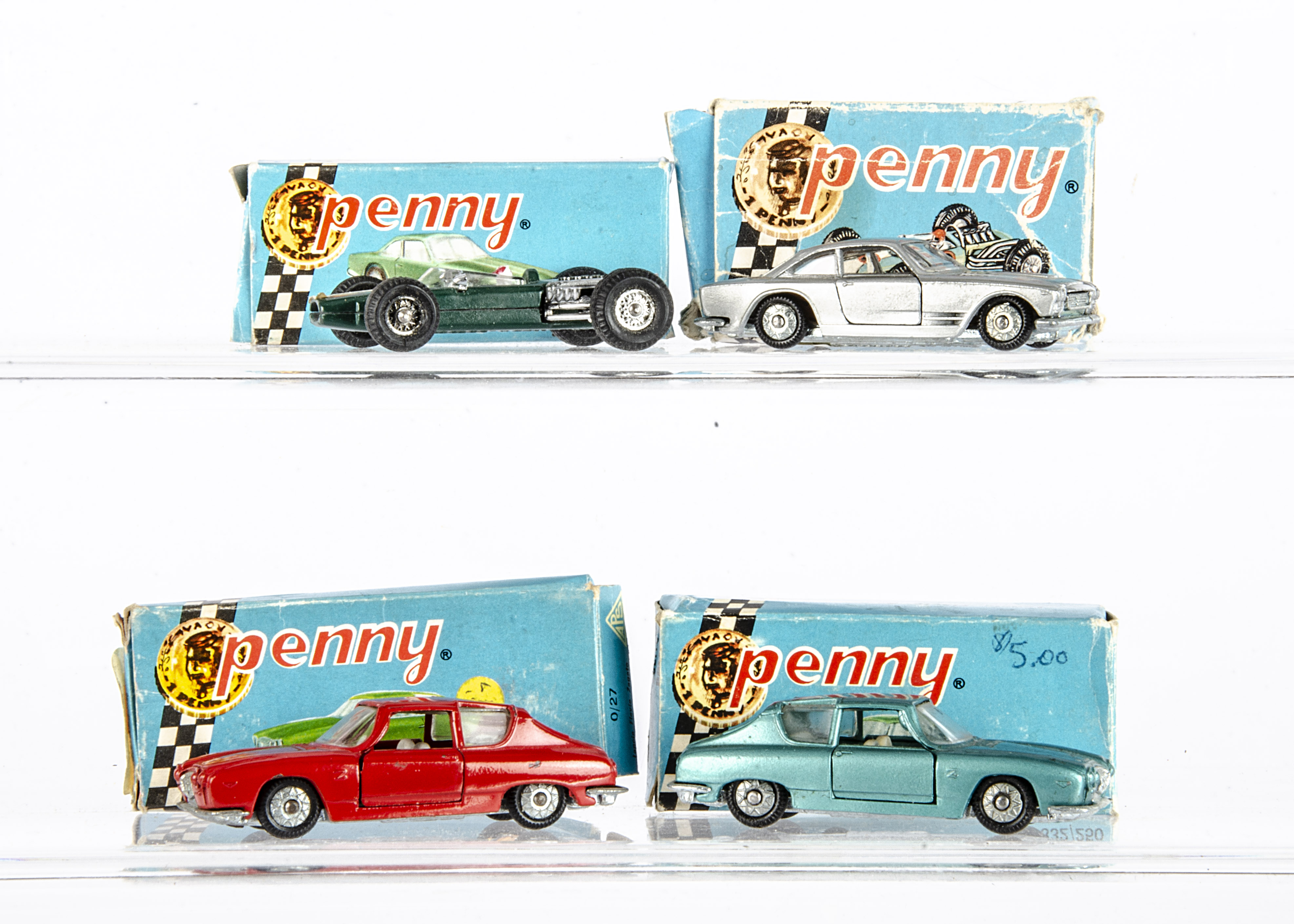 Politoys Penny Series I:66 Cars, No 0/27 Lancia Flavia Zagato Sport (2), first metallic aqua body,