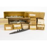 1/1200 Scale Naval Waterline Models, various models including four by A D Services Ltd London