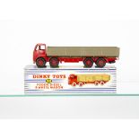 A Dinky Toys 901 Foden Diesel 8-Wheel Wagon, 2nd type red cab, chassis and grooved hubs, fawn