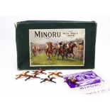 John Jaques 'Minoru' horse racing New Race Game complete with solid lead German made racehorses (6),