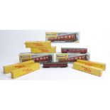 Tri-ang and Kitmaster TT Gauge Coaches, Tri-ang, BR maroon (9, one with repainted roof, one