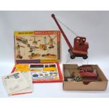 Meccano and Tri-ang Crane, Meccano Highways Vehicle Set 3, in original box, VG, box G, together with