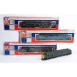 Jouef 00 Gauge 8912 and 8913 Class 40 Diesel Locomotives, BR blue D285, BR green D211 named '